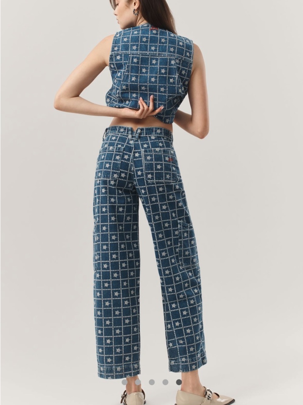 Damson Madder Drew Embroidered Cargo Jeans NWT | Size 4 | Blue - Picture 4 of 7